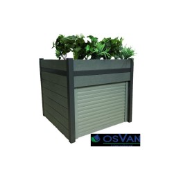 Abri automatique de robot tondeuse avec jardinière de fleurs