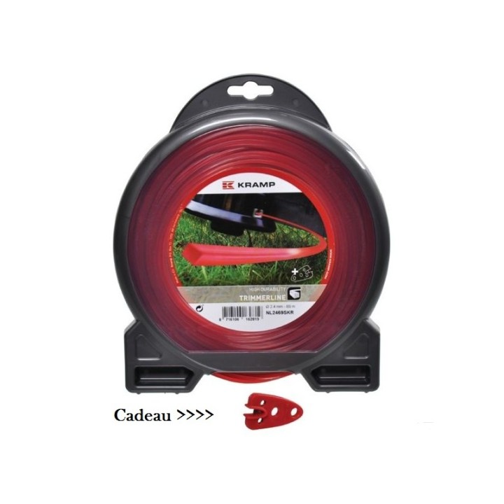 Fil nylon carré 2.4 mm 69 mètres