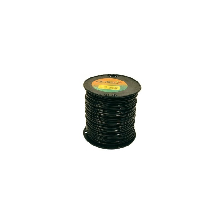 Fil nylon  diam.: 4mm, section: arêtes, couleur: noir, bobine 100m