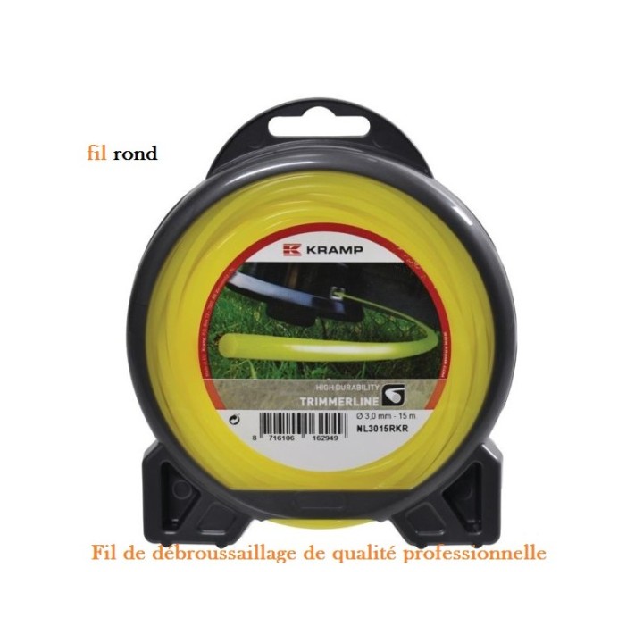 Fil nylon rond 2.4 mm 15 mètres