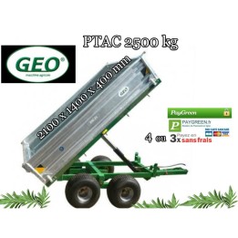 Remorque pour tracteur 2500 kg basculante hydraulique