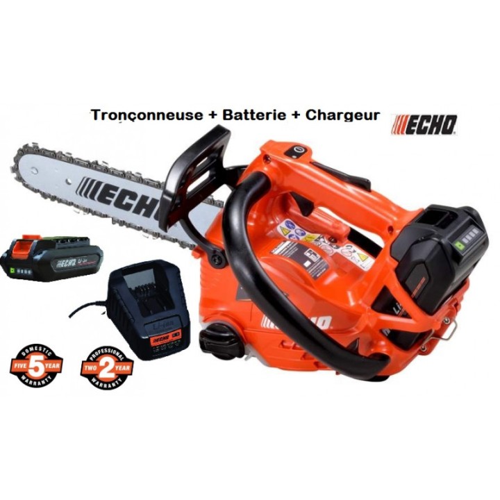 Tronçonneuse à batterie ECHO coupe de 25 cm avec batterie et chargeur